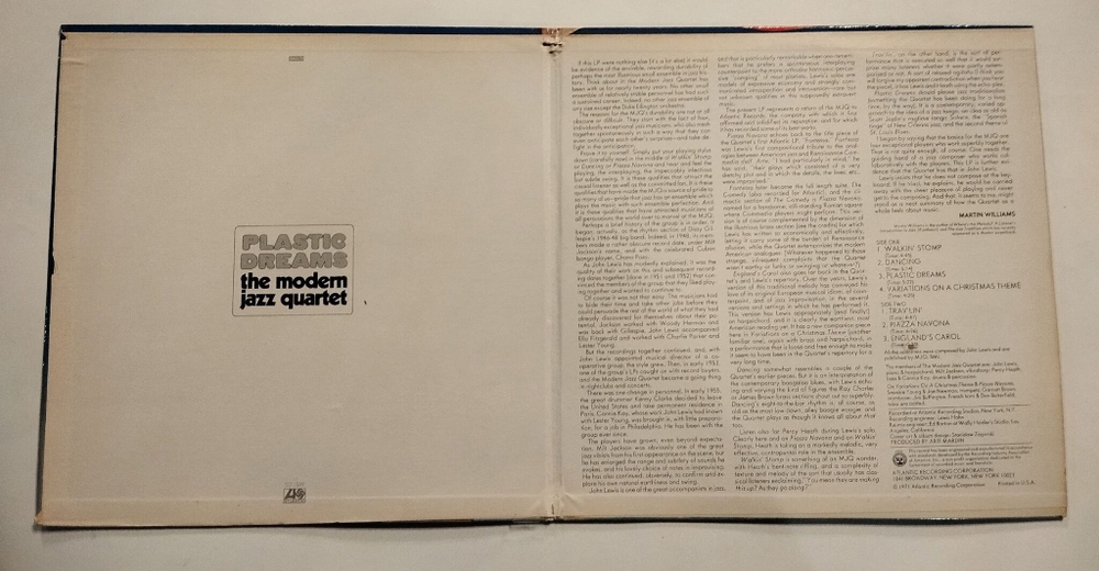 Винтажная виниловая пластинка LP The Modern Jazz Quartet Plastic Dreams (USA 1971)