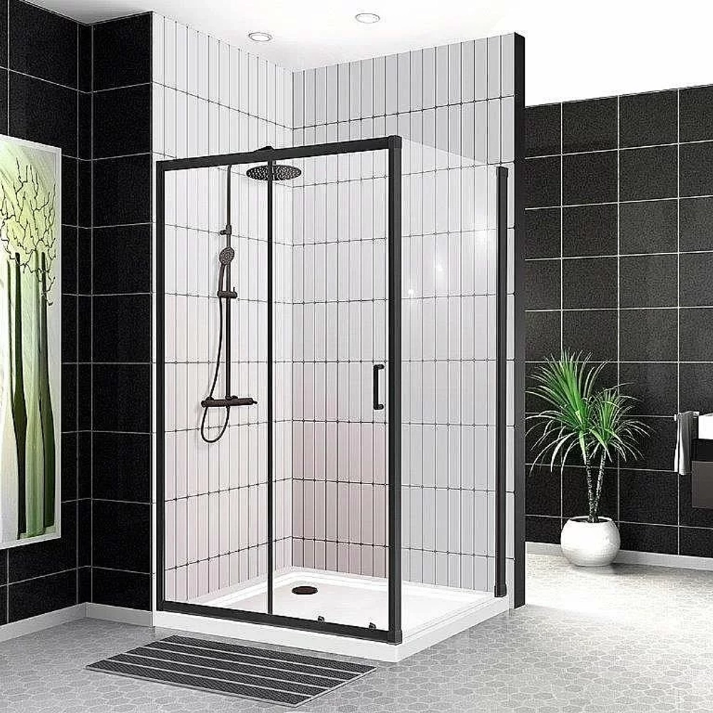 Душевой уголок BelBagno UNO AH-1 120x80 прозрачный/черный матовый