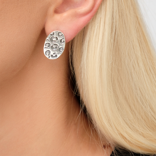 "Саванна" серьги в серебряном покрытии из коллекции "Этно" от Jenavi с английским замком