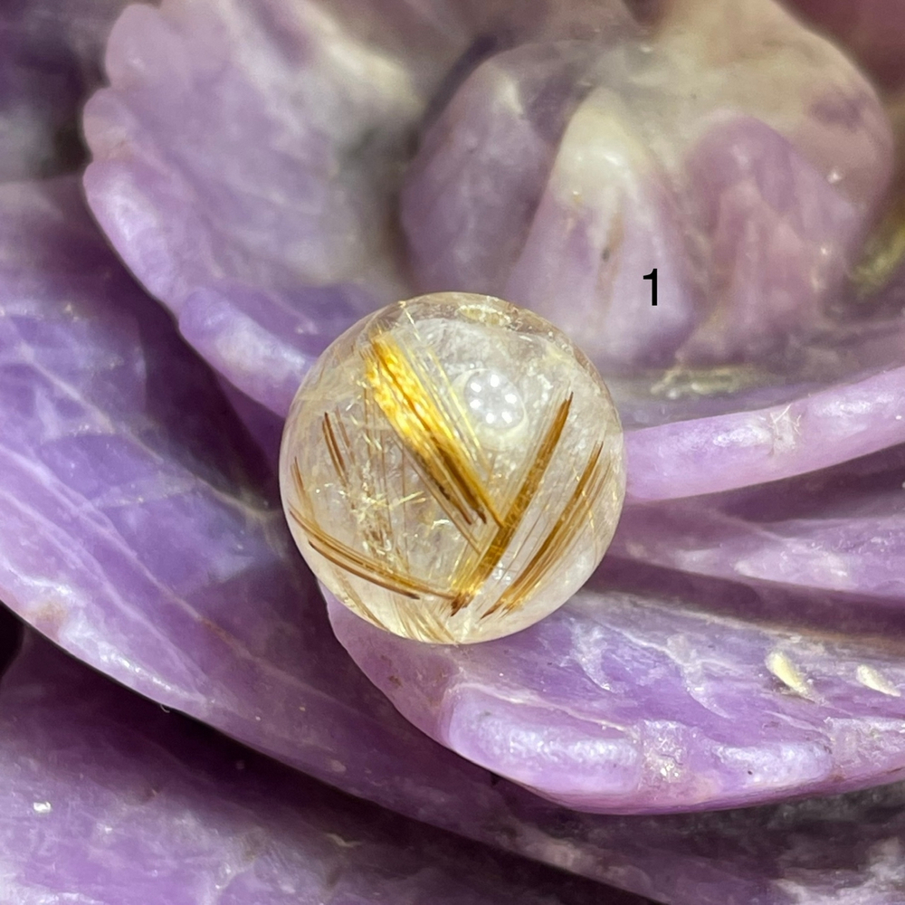 54671 Рутиловый кварц Бусина 12мм-17