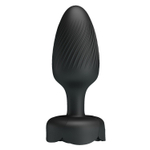 Черная анальная вибропробка с подсветкой Osborn - 9,8 см.