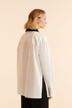 Рубашка с акцентным воротником (Двойная жизнь), белая