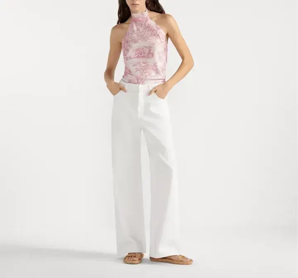 Шелковый топ Dioriviera с принтом Toile de Jouy Sauvage от Dior