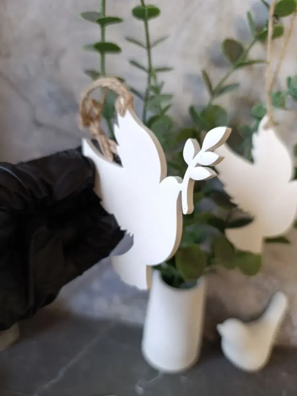 Пасхальный декор птицы голуби 2 шт