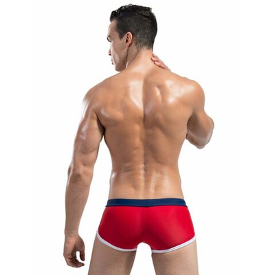 Стильные красные мужские плавки с контрастным поясом (Размер: XXL) (Цвет: красный)