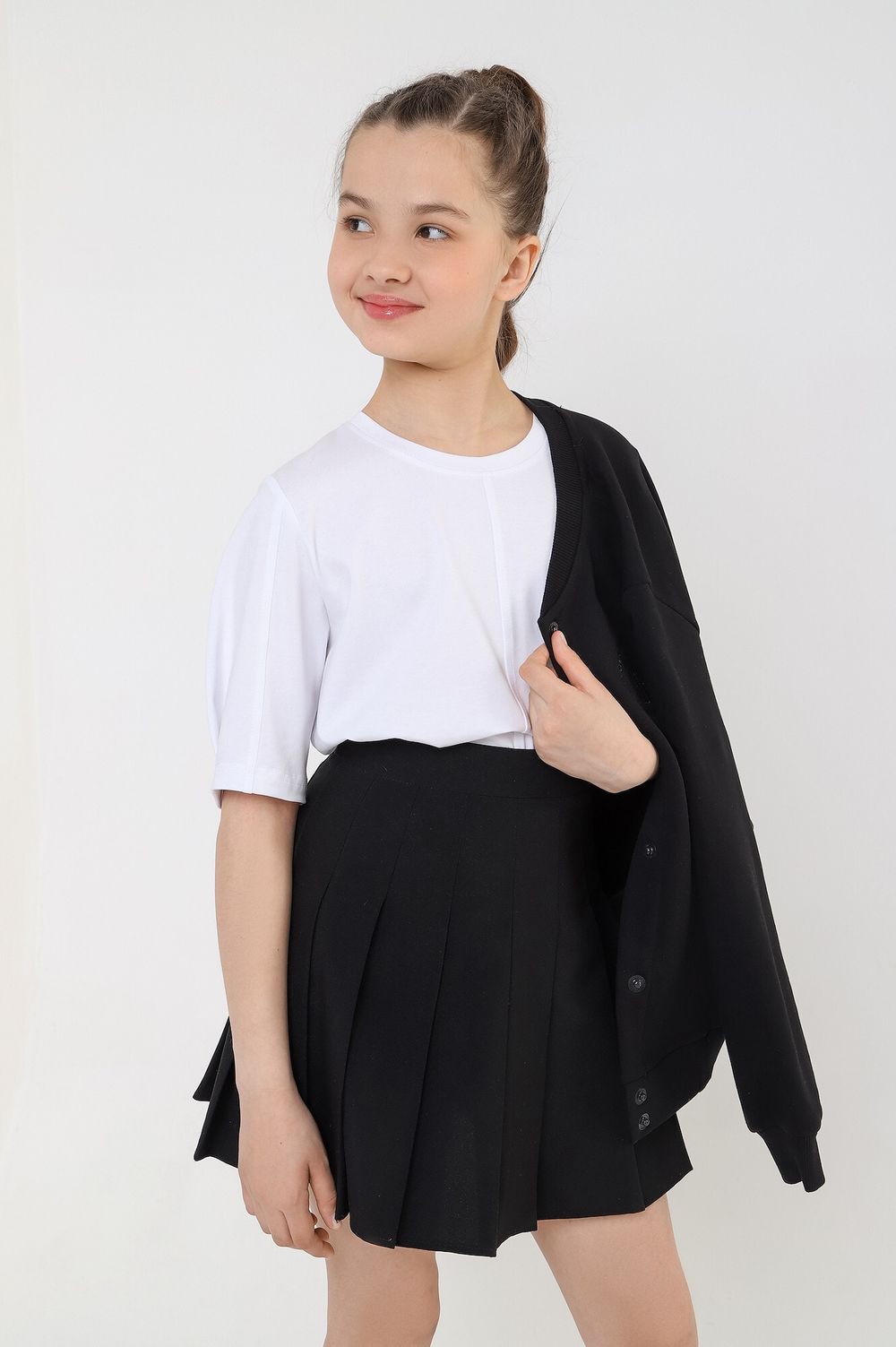 Фуфайка (футболка) для девочки Гретта-4 Виотекс БЕЛЫЙ