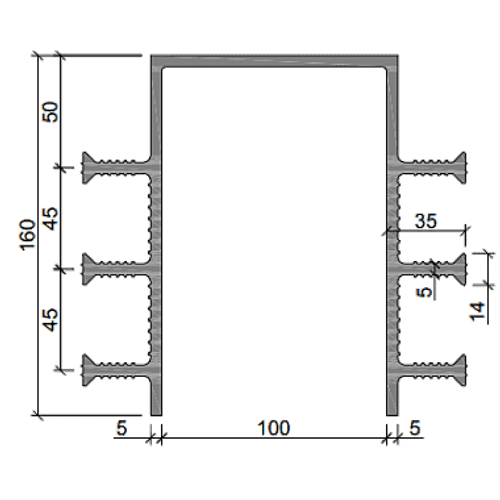 Гидроизоляционная шпонка ДЗ-160/100-6/35 ПВХ-П