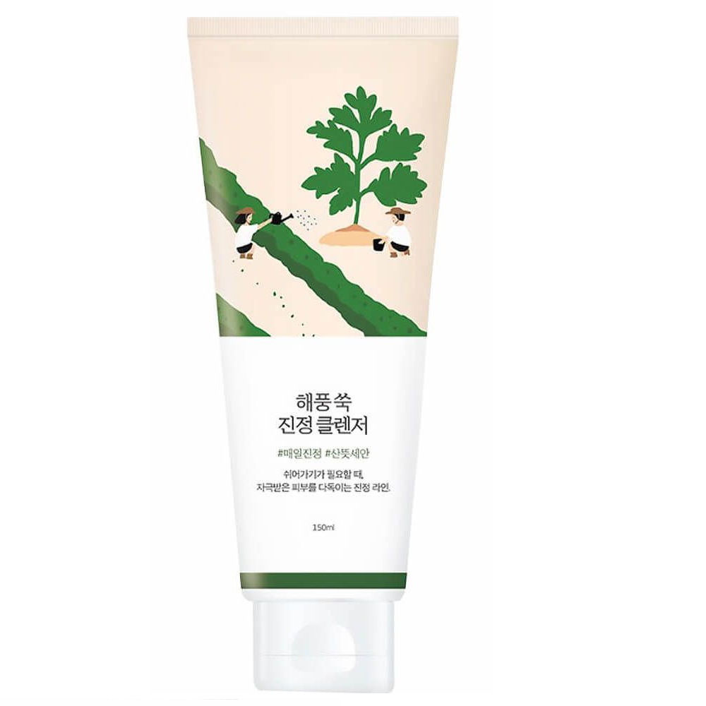 Успокаивающая пенка для умывания с полынью Round Lab Mugwort Calming Cleanser 150 мл