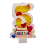 Свеча цифра 5 "Веселья"