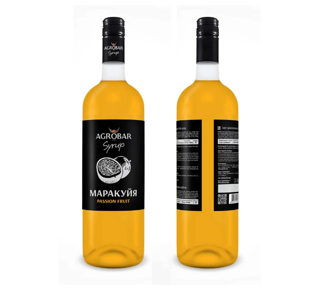 Сироп «AGROBAR» со вкусом «Маракуйя» (Passion Fruit Syrup), 1 л.