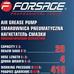 Нагнетатель смазки пневматический перекатной, 20л Forsage F-TRH20 MST