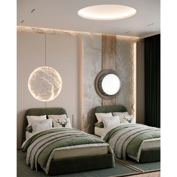 7639/DL COLOR SN 137 Светильник пластик/черн. мрамор LED 48Вт 4000K D410 IP43 MRAMO BLACK