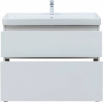 Тумба с раковиной Aquanet Вега 100 344125+329251 белая глянцевая