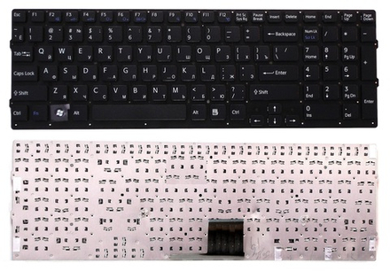 Клавиатура (148793961) для ноутбука Sony Vaio VPC-EC Series (Черная, без рамки)