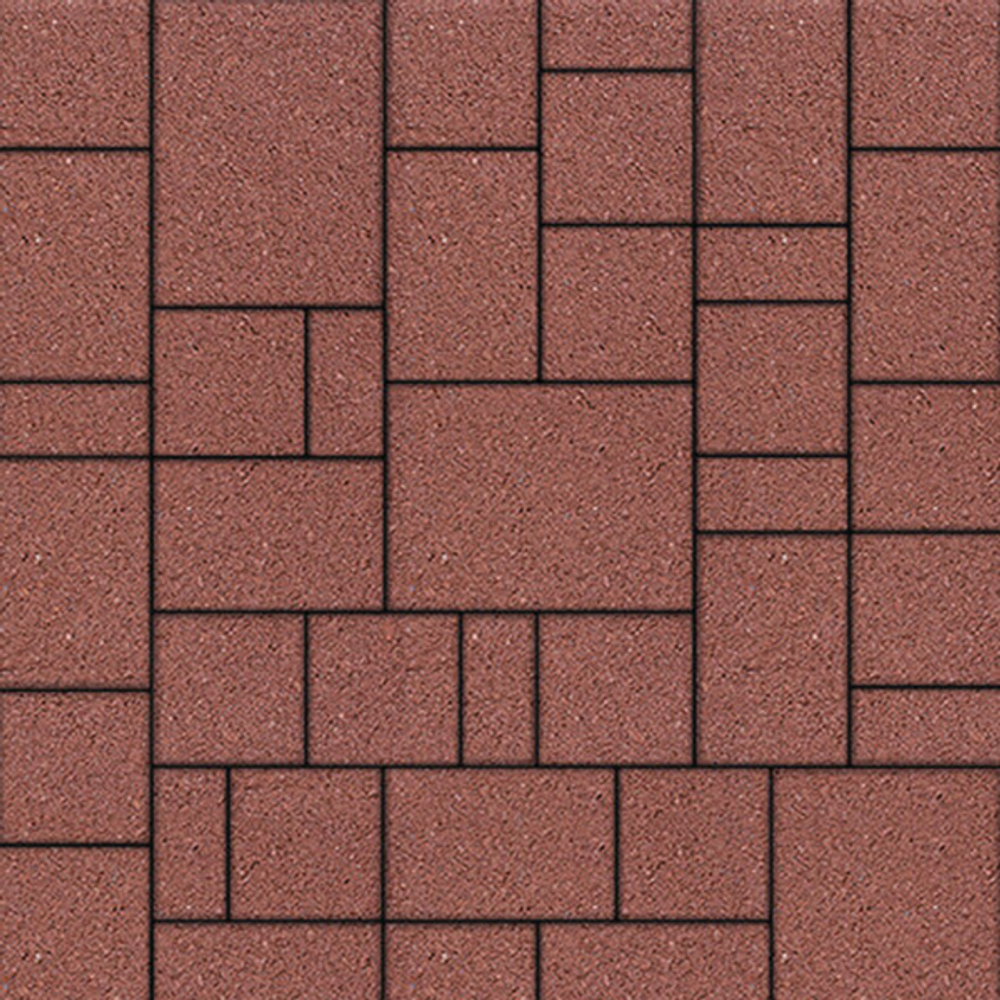 Тротуарная плитка МЮНХЕН - Гранит Красный, комплект из 4 видов плит