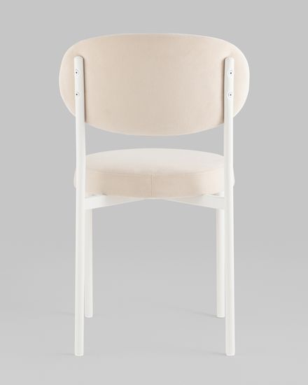 Стул Бриф SN велюр молочный каркас белый муар