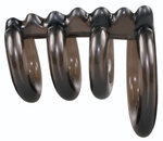 Дымчатая стимулирующая насадка на пенис из 4 колец - 6,5 см. (Цвет: дымчатый)