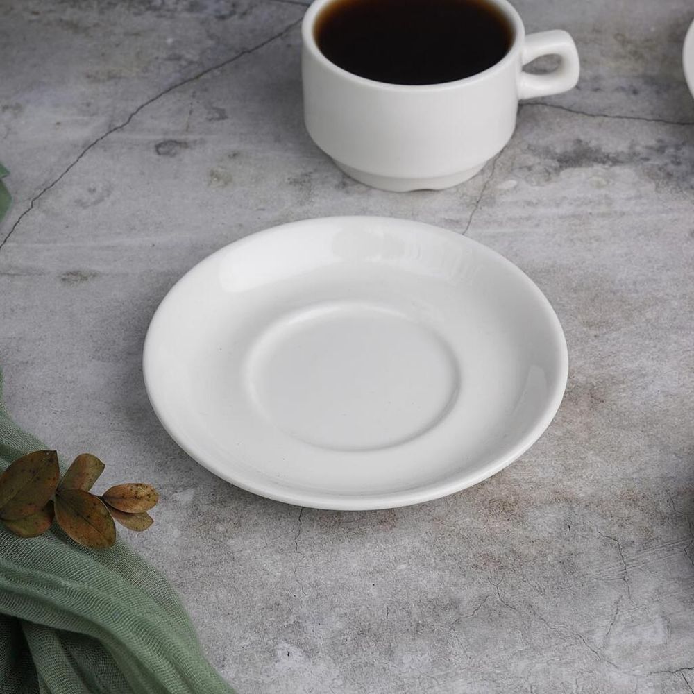 Чайная пара 130 мл белая d 6,9 см h5,2 см фарфор Stackable P.L. Proff Cuisine [4]