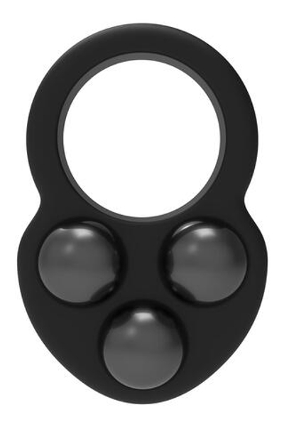 Черное эрекционное кольцо с утяжелителями (Цвет: черный)