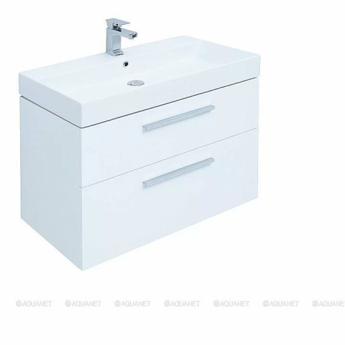 Тумба с раковиной Aquanet Nova 249920 85 белый глянец