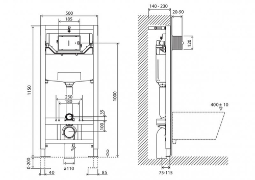 Инсталляция для подвесного унитаза BelBagno BB001-120