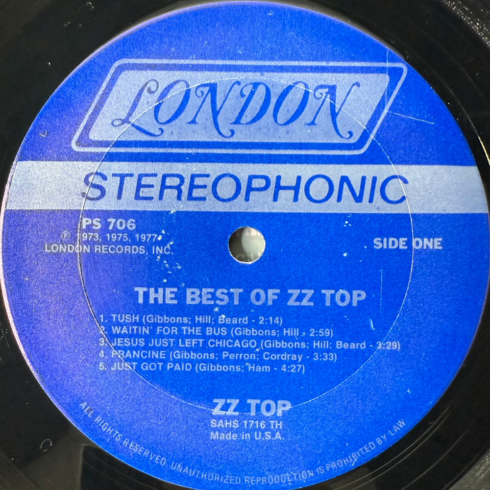 ZZ Top ‎– The Best Of ZZ Top (США 1977г.)