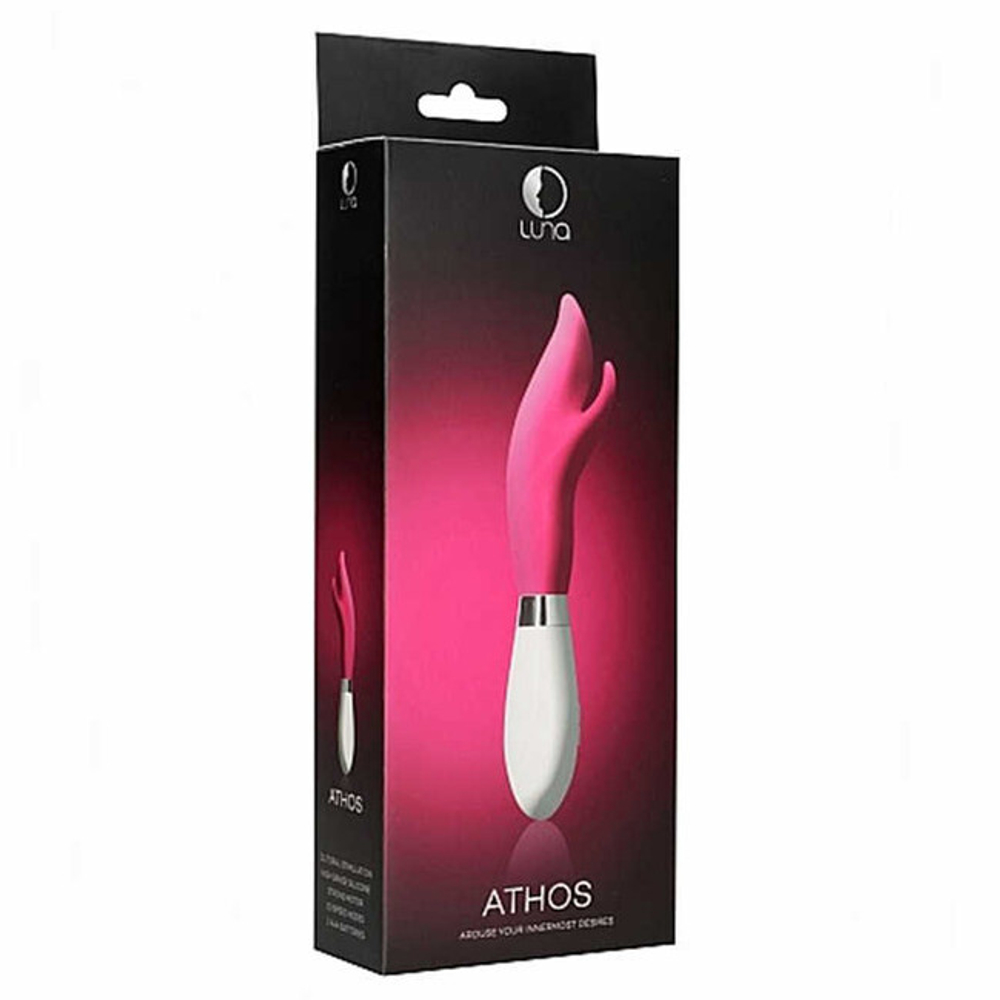 Вибратор с раздвоенной головкой в виде язычков Athos LUNA, розовый (Цвет: розовый)