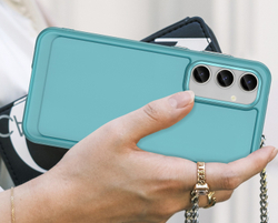 Мягкий защитный чехол бирюзового цвета для Samsung Galaxy S23 FE 5G, увеличенные защитные свойства, мягкий отклик кнопок