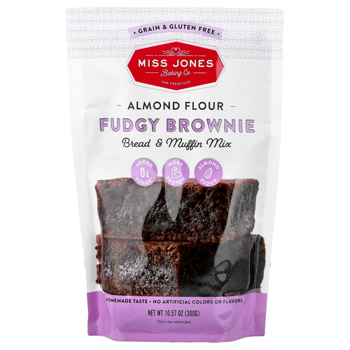 Miss Jones Baking Co, смесь для приготовления хлеба и кексов, со вкусом брауни, 300 г (10,57 унции)
