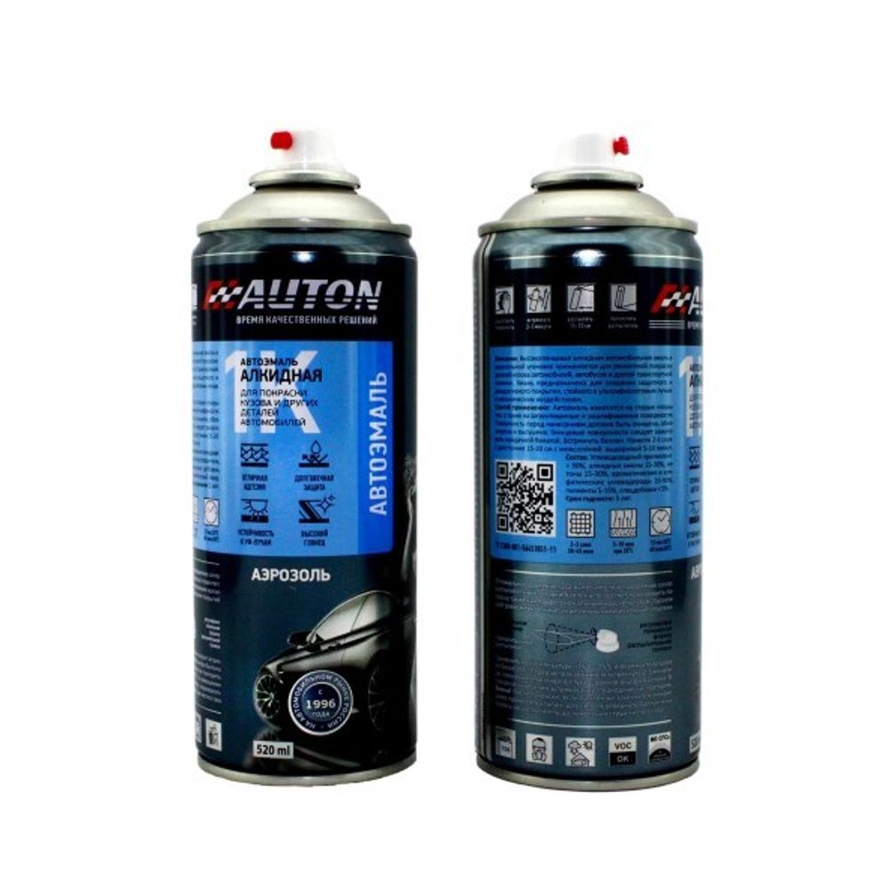 Краска спрей АВТОН алкидн. № 601 Черный 520 мл (AUTON)