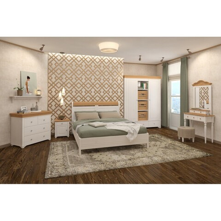 Кровать «Бейли» без изножья 180х200 белый воск/антик