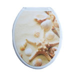 Крышка унитаза "ДЕКОР" фото принт "РАКУШКИ НА ПЕСКЕ" бел РП-813РП