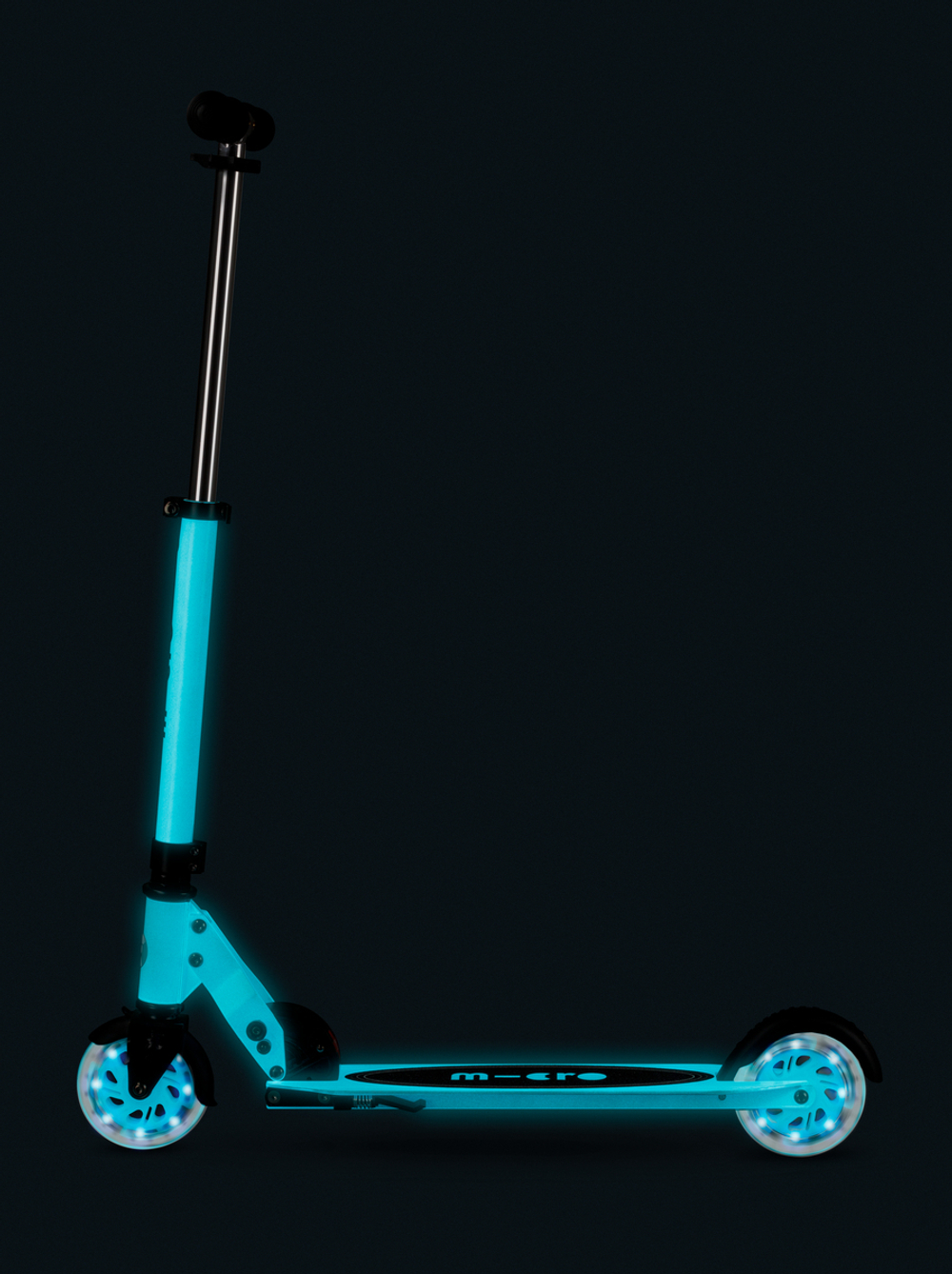 Самокат Micro Sprite Glow (светится в темноте) LED, белый