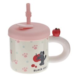 GAEM Кружка с крышкой и трубочкой, 330 мл, L14 W9 H14 см, 4в.