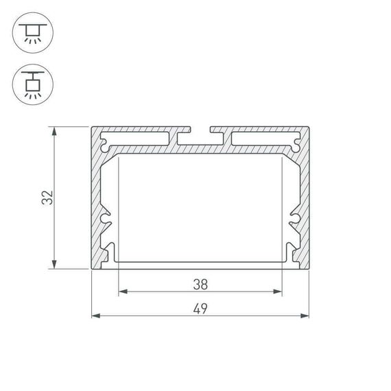 Профиль Arlight SL-LINE-4932-2000 ANOD 019308