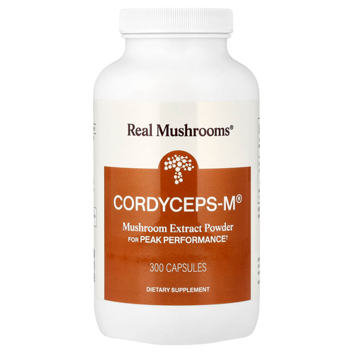 Real Mushrooms, Cordycep-M®, экстракт грибов в порошке, 300 капсул