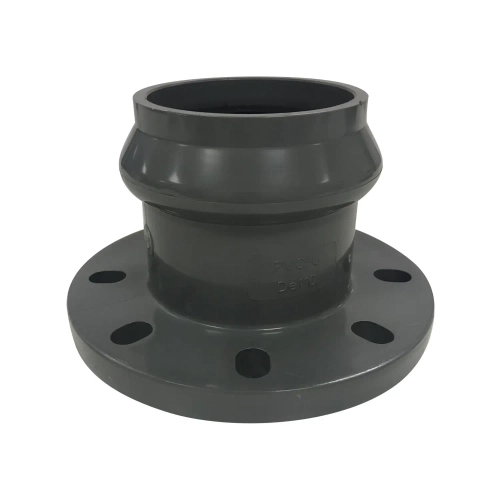Патрубок напорный НПВХ 125 раструбный с ПВХ фланцем, цвет серый (Россия)