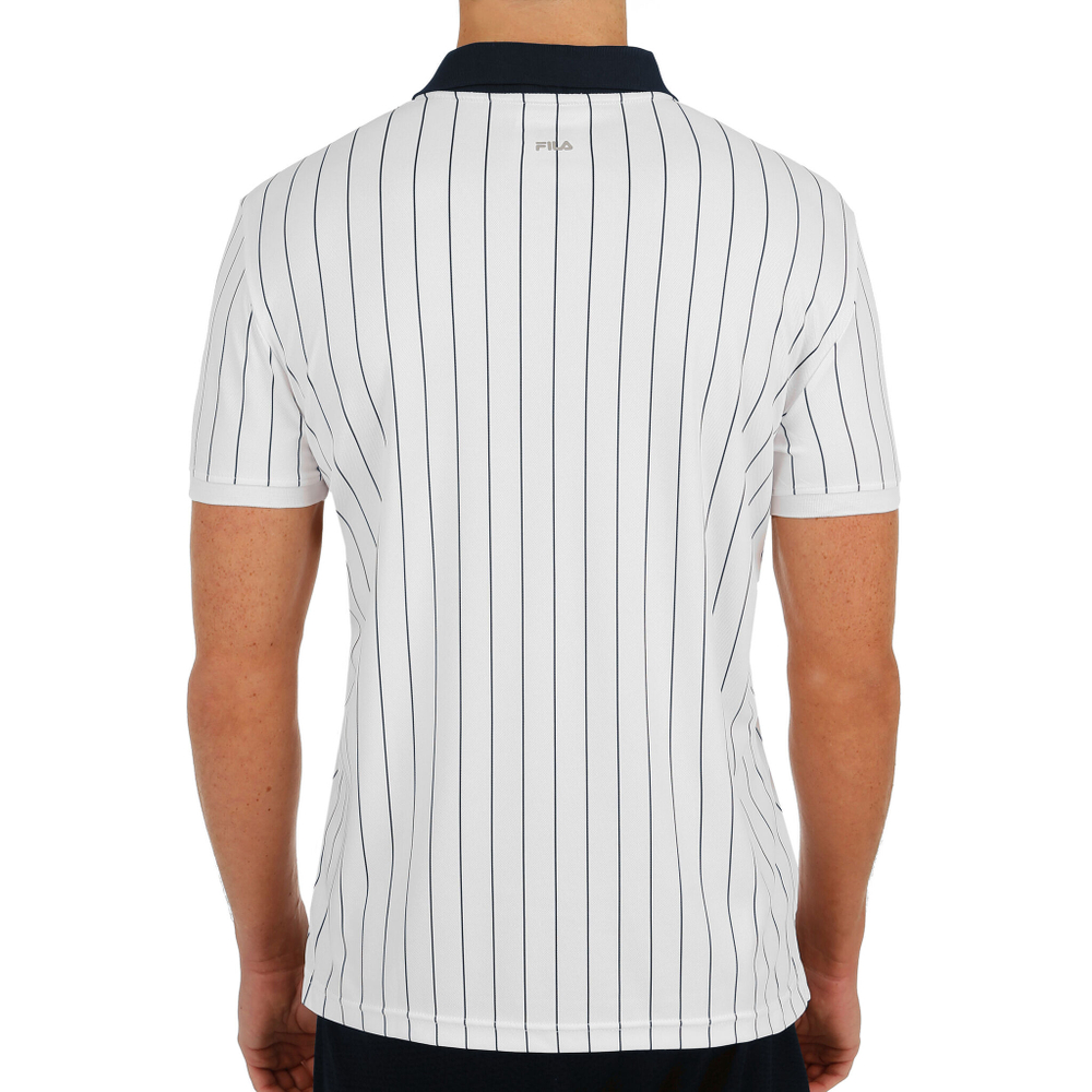 Мужское теннисное поло Fila Stripes Polo Men - White, Dark Blue