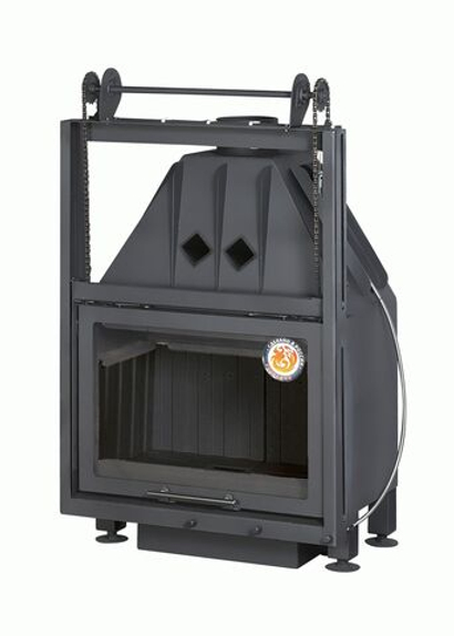 Каминная топка Экокамин АЛЬФА 700 КB с контргрузом и черным шамотом