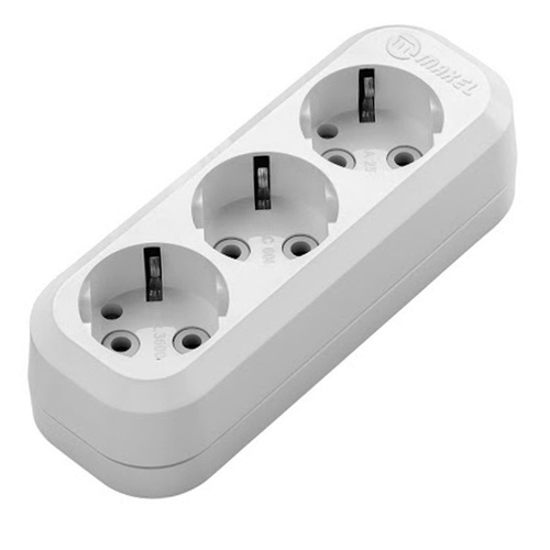 Колодка 3-м с/з белая MAKEL