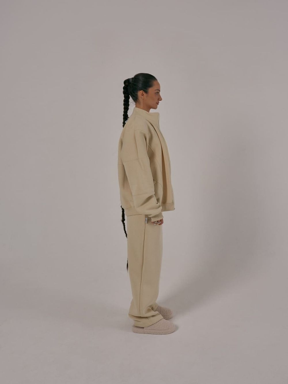 Купить Толстовка One Two Summer Sand Zip-Up бежевая Толстовка One Two Summer Sand Zip-Up бежевая