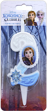 Свеча Цифра, 2 Холодное сердце, 12 см