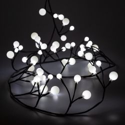 Светодиодная новогодняя гирлянда ЭРА ЕNIG - 24 Жемчужная ветвь, нить, 2,4 м, холодный свет, 72 LED
