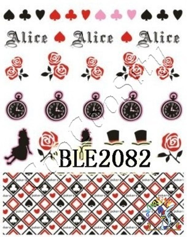 Слайдер-дизайн для ногтей Алиса в стране чудес BLE2082