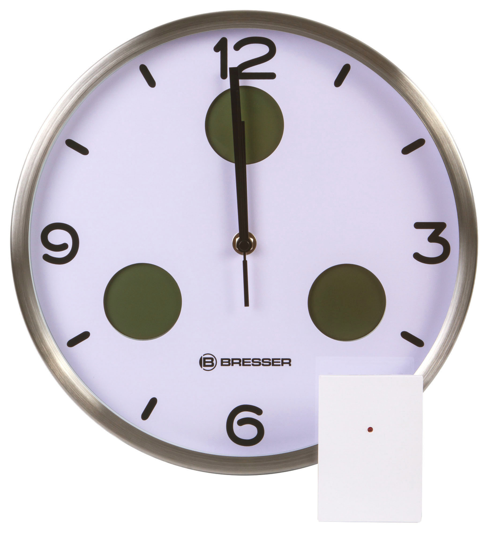 Часы настенные Bresser MyTime io NX Thermo/Hygro, 30 см, белые