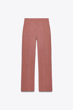 ZARA ПРЯМЫЕ БРЮКИ С ЭЛАСТИЧНЫМ ПОЯСОМ, МАРСАЛА