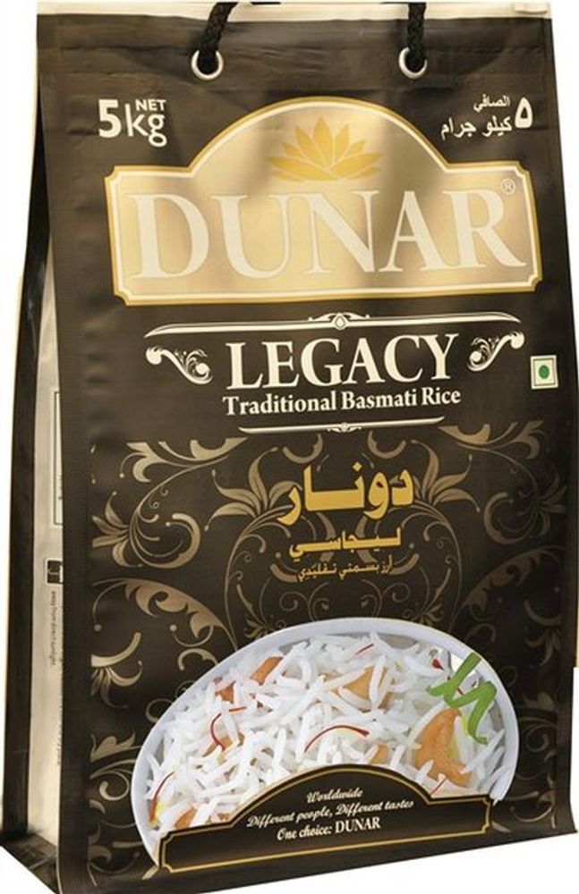 Рис Dunar Basmati Legacy длиннозерный шлифованный 4,54 кг