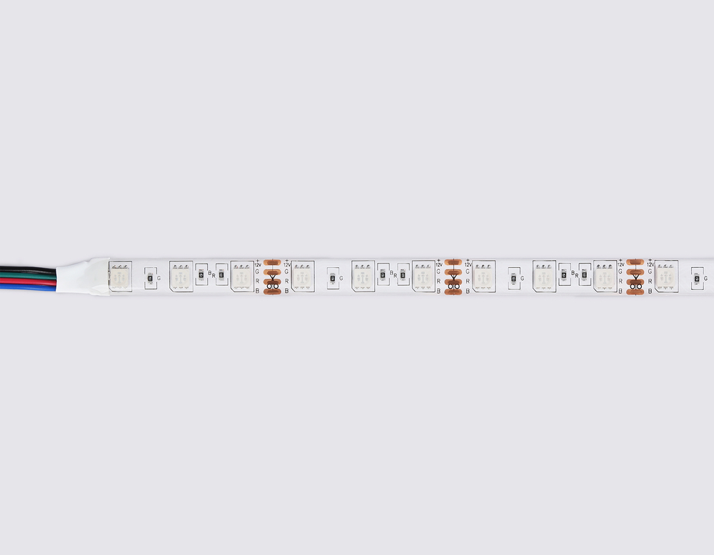 GS2502 5050 60Led/ 14.4W m/ 12V IP65 RGB/ 5000*10*2.87mm (4 конт.) комплект