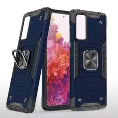 Противоударный чехол Strong Armour Case с кольцом для Xiaomi Poco M3 Pro (Синий)