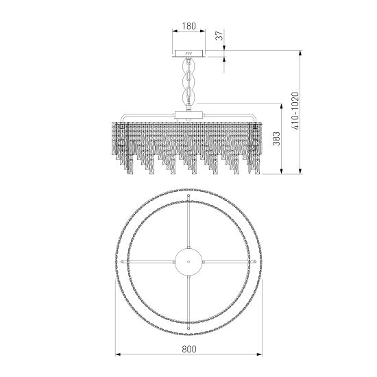 60159/ подвесной светильник/ хром/ прозрачный хрусталь Strotskis Smart